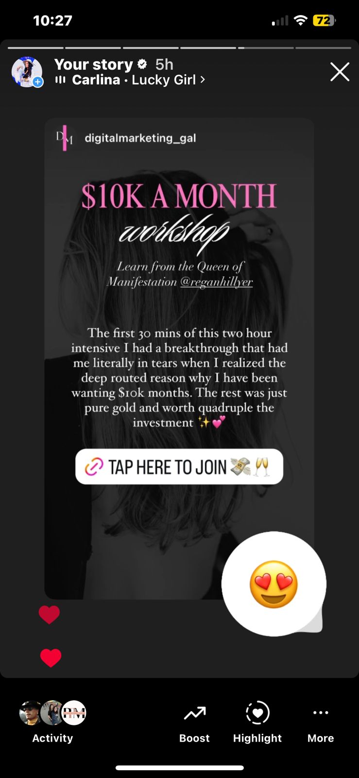 Reaction to the 10K A Month workshop